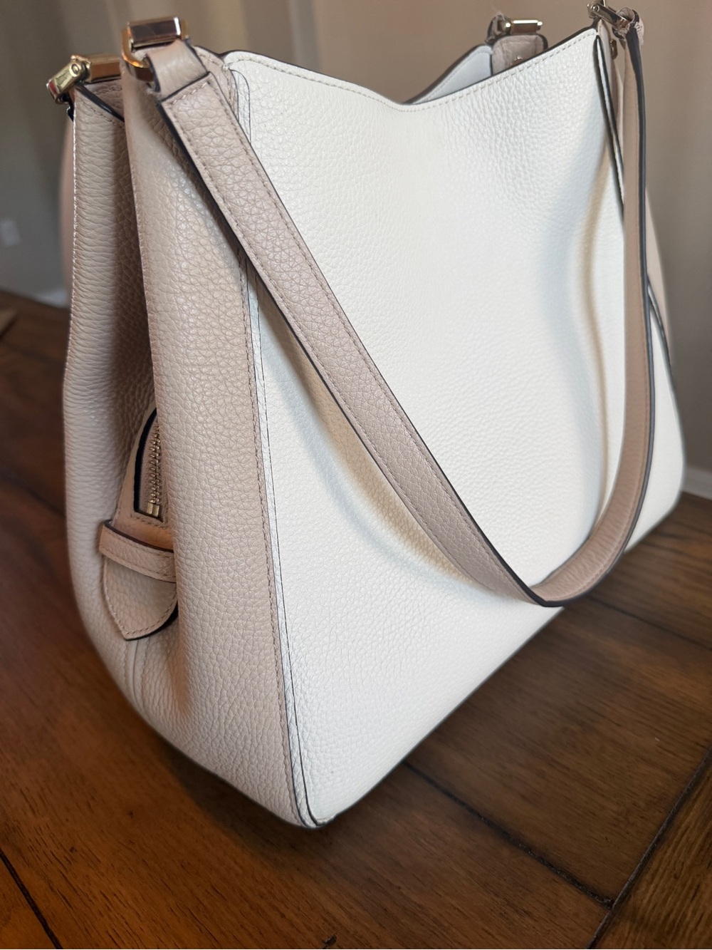 Kate Spade New York Cream & Blush Pebbled Leather Hobo Bag - Picture 7 of 12